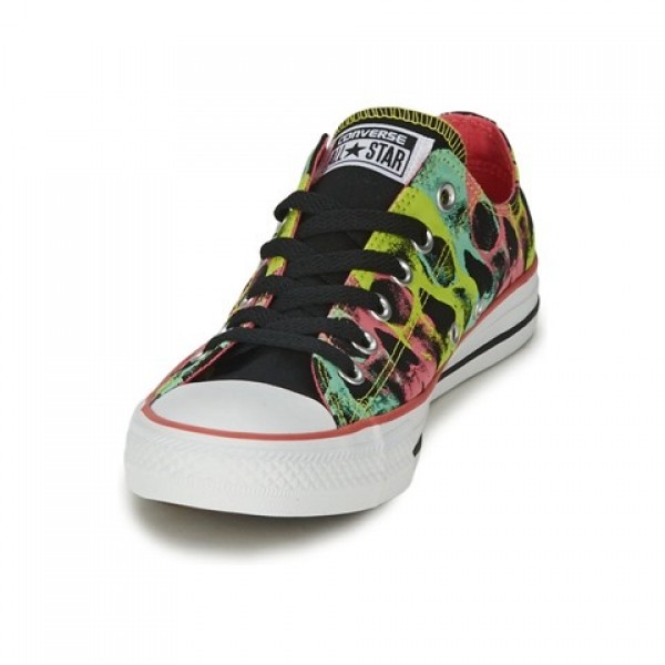 Converse All Star Seasonal Plus Skull Print Ox Black Carnival Pink Women's Shoes