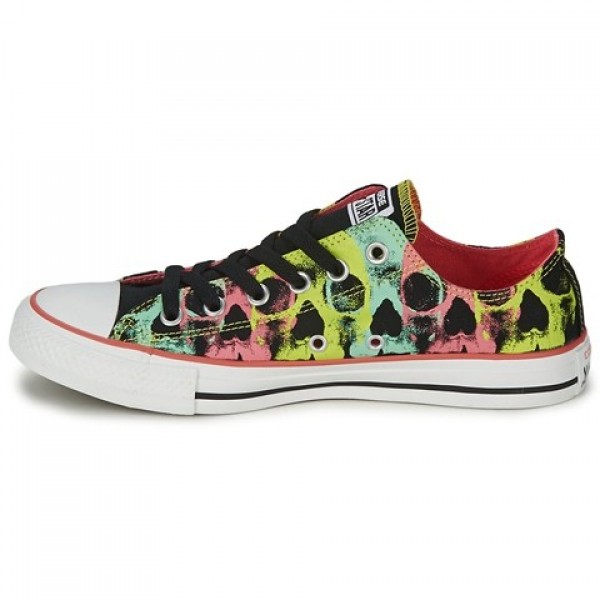 Converse All Star Seasonal Plus Skull Print Ox Black Carnival Pink Women's Shoes