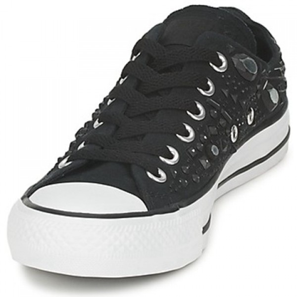 Converse All Star Rhinestone Hardware Ox Black Women's Shoes