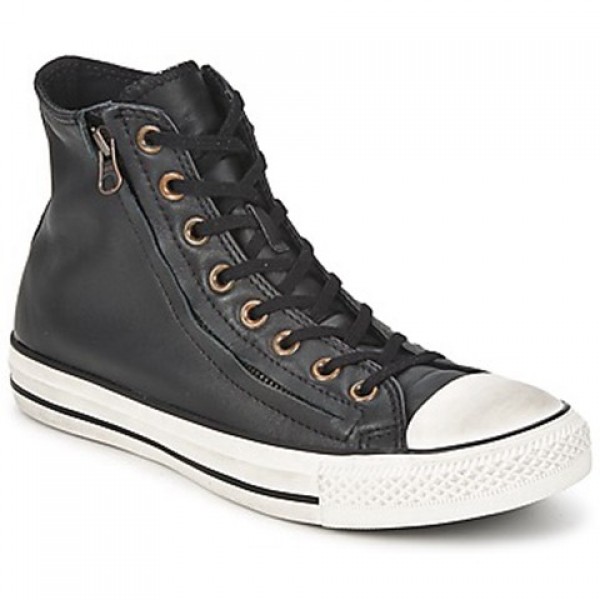 Converse All Star Double Zip Leather Hi Jet Black Men's Shoes