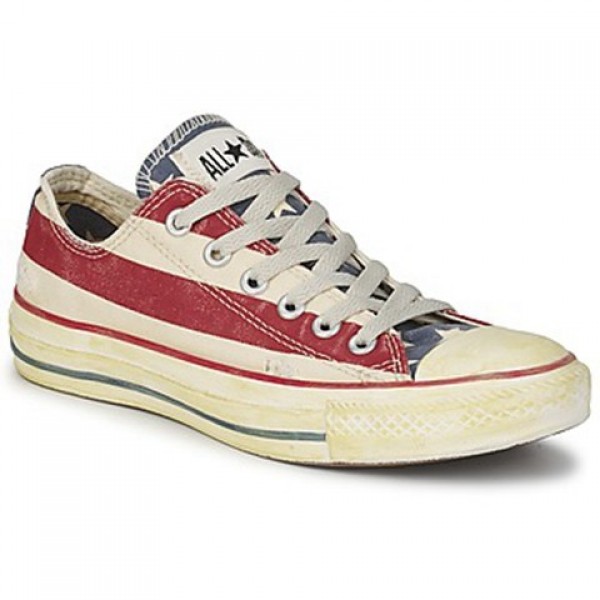 Converse All Star Stars & Bars Vintage Ox White Blue Red Women's Shoes
