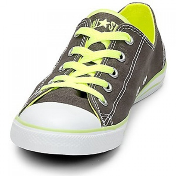Converse All Star Dainty Neon Ox Charcoal Neon Yellow Women's Shoes