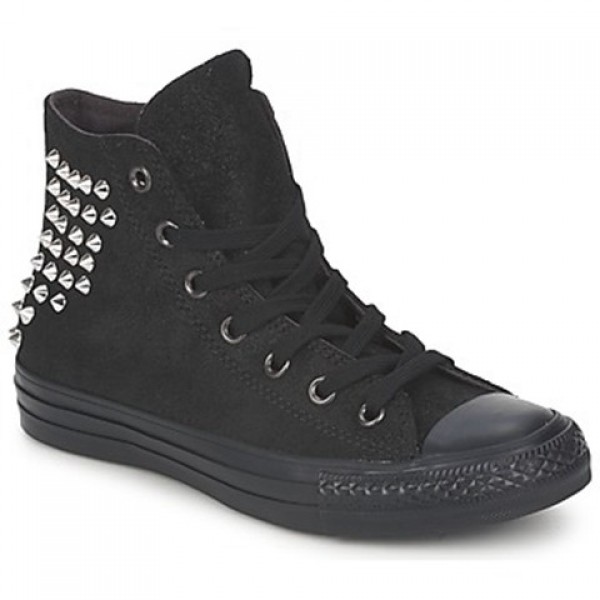 Converse All Star Collar studs Leather Hi Black Women's Shoes