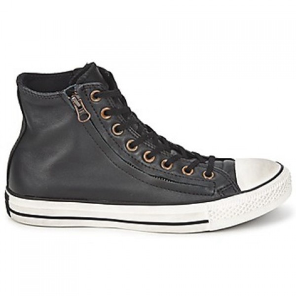 Converse All Star Double Zip Leather Hi Jet Black Women's Shoes