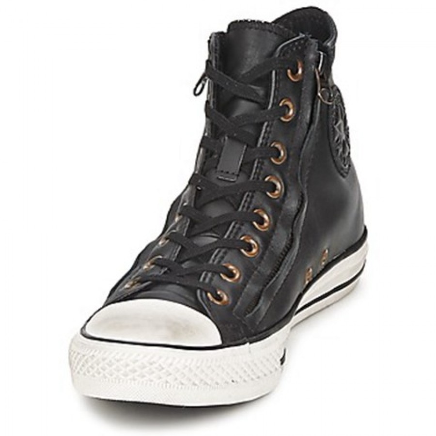converse leather double zip