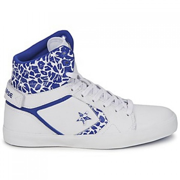 Converse All Star Mid White Blue Women's Shoes