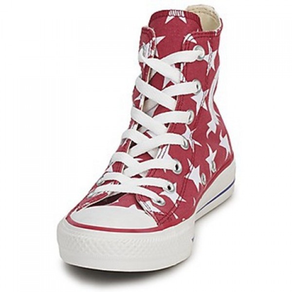 Converse All Star Big Star Print Hi Red White Women's Shoes