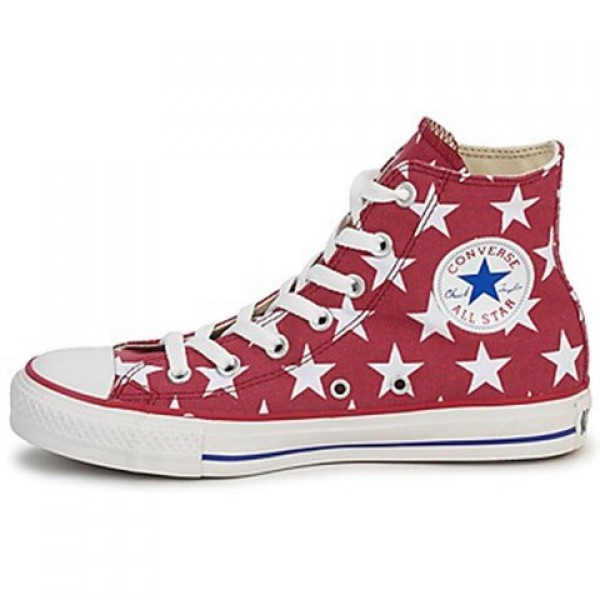 Converse All Star Big Star Print Hi Red White Women's Shoes