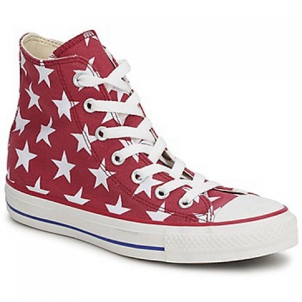 Converse All Star Big Star Print Hi Red White Women's Shoes