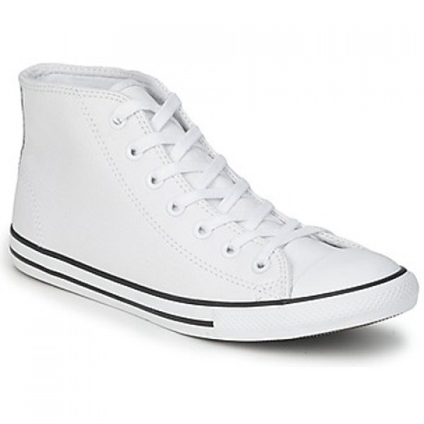 Converse All Star Dainty Leather Mid White Women's Shoes
