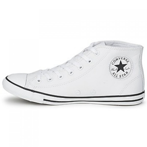 Converse All Star Dainty Leather Mid White Women's Shoes