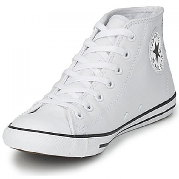 Converse All Star Dainty Leather Mid White Women's Shoes