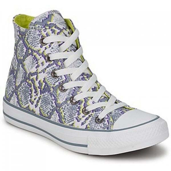 Converse All Star Snake White Grey Yellow Women's Shoes