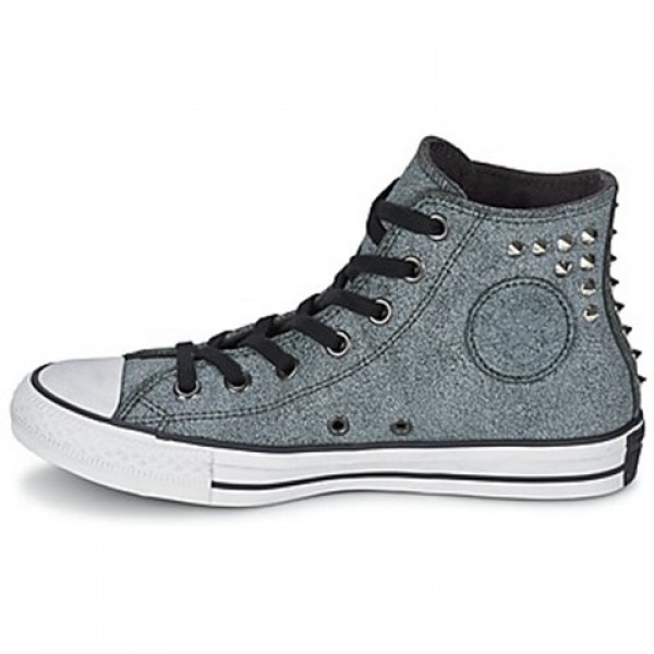 Converse All Star Collar Studs Suede Hi Grey Women's Shoes