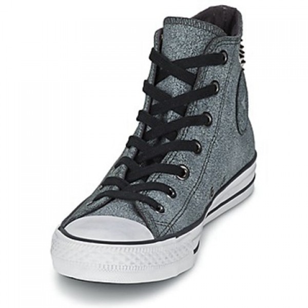 Converse All Star Collar Studs Suede Hi Grey Women's Shoes