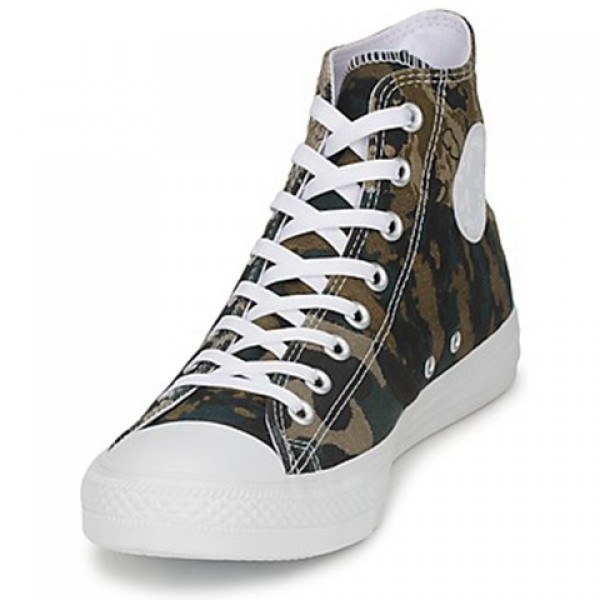 Converse All Star Tri Panel Hi Camo Kaki Green Women's Shoes