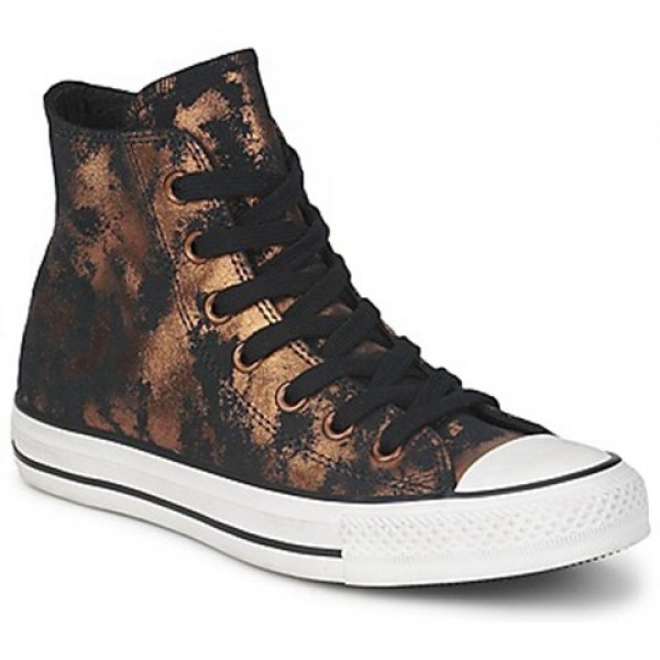 Converse All Star Fashion Leather Hi Gold Black Women's Shoes