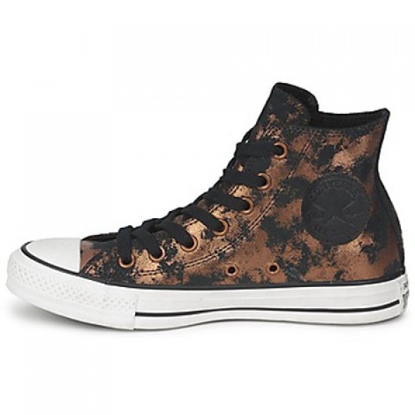 Converse All Star Fashion Leather Hi Gold Black Women's Shoes