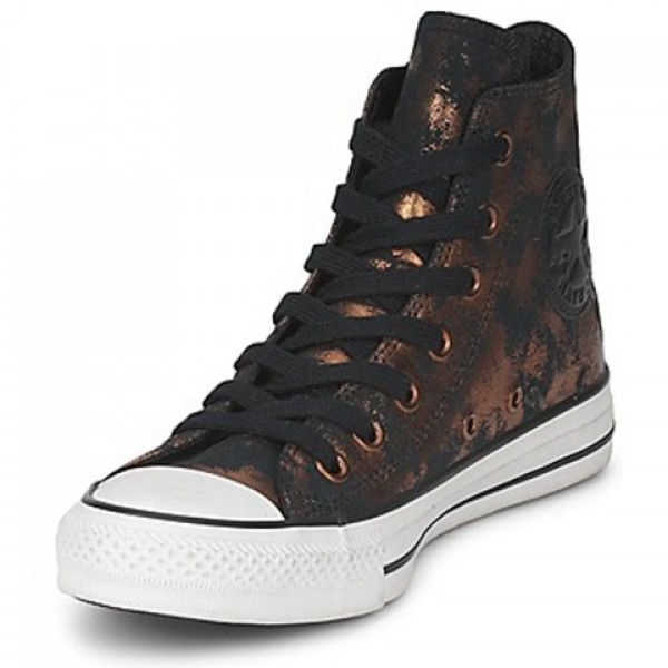 Converse All Star Fashion Leather Hi Gold Black Women's Shoes