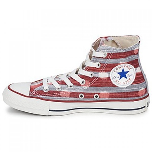 Converse All Star Striped Polka Dot Hi Varsity Red Athletic Women's Shoes