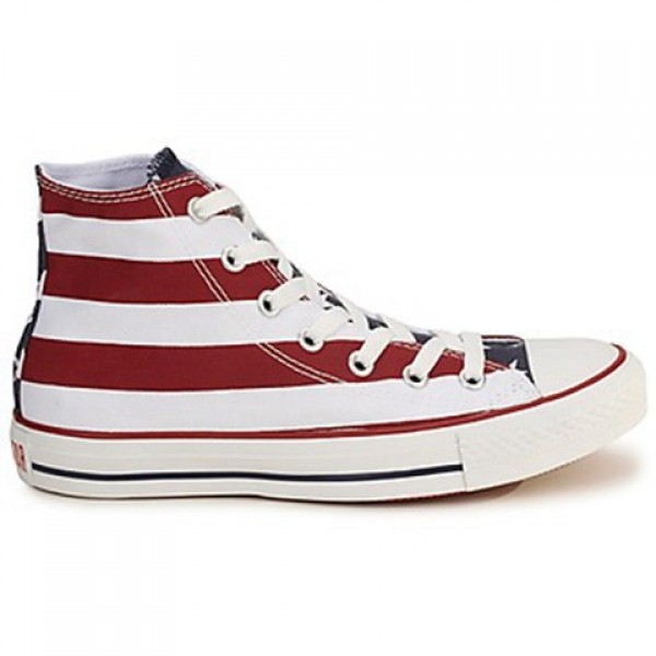 Converse All Star Stars & Bars Hi White Blue Red Women's Shoes