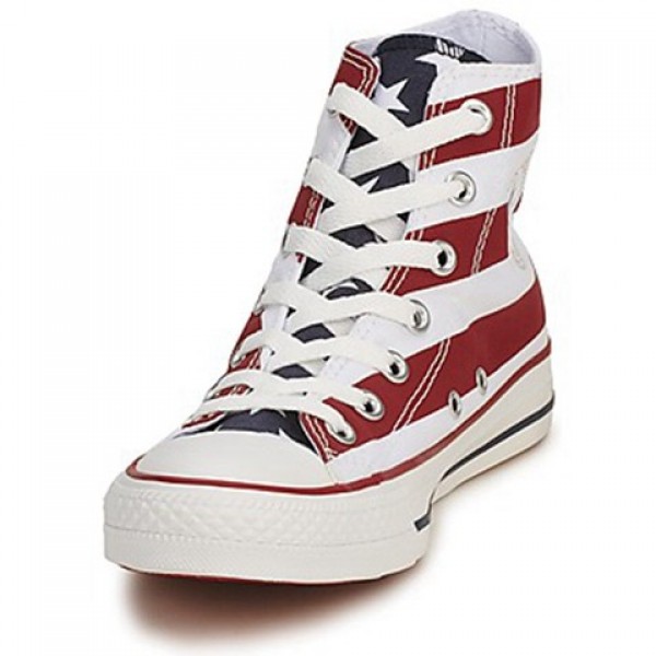 Converse All Star Stars & Bars Hi White Blue Red Women's Shoes