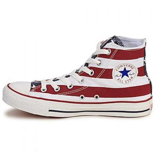 Converse All Star Stars & Bars Hi White Blue Red Women's Shoes