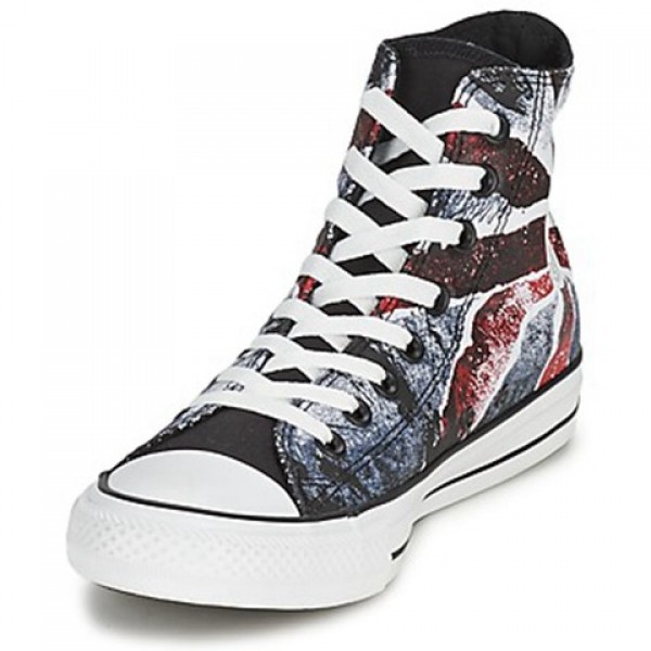 Converse All Star Destroyed UK Flag Hi White Blue Red Women's Shoes
