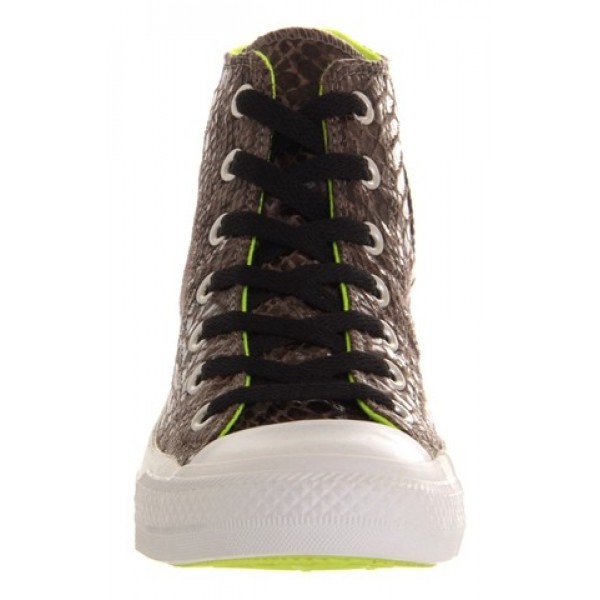 Converse All Star Hi Grey Snake Neon Yellow Unisex Shoes