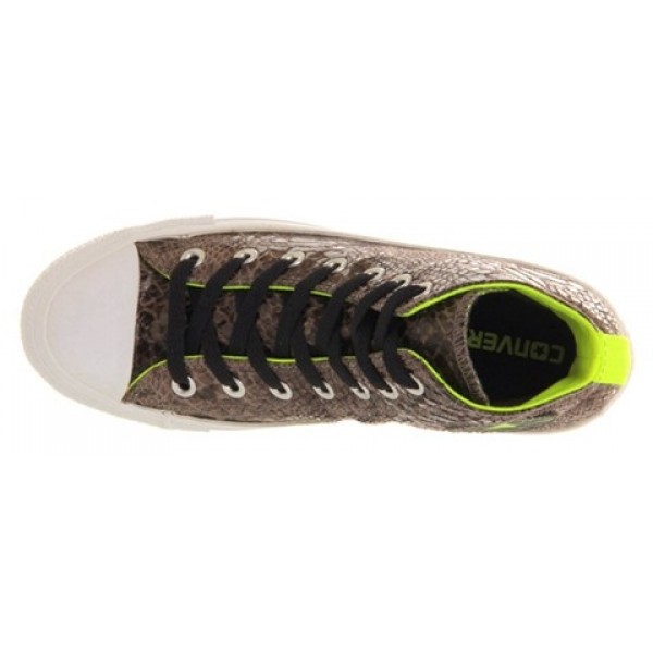 Converse All Star Hi Grey Snake Neon Yellow Unisex Shoes