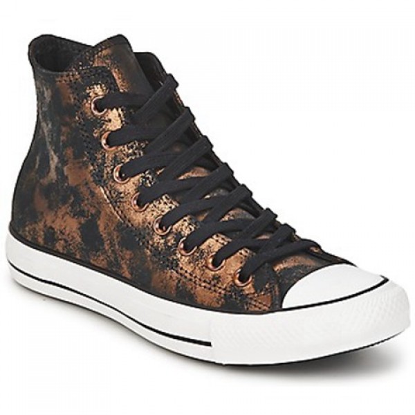 Converse All Star Fashion Leather Hi Rich Gold Jet Black Women's Shoes