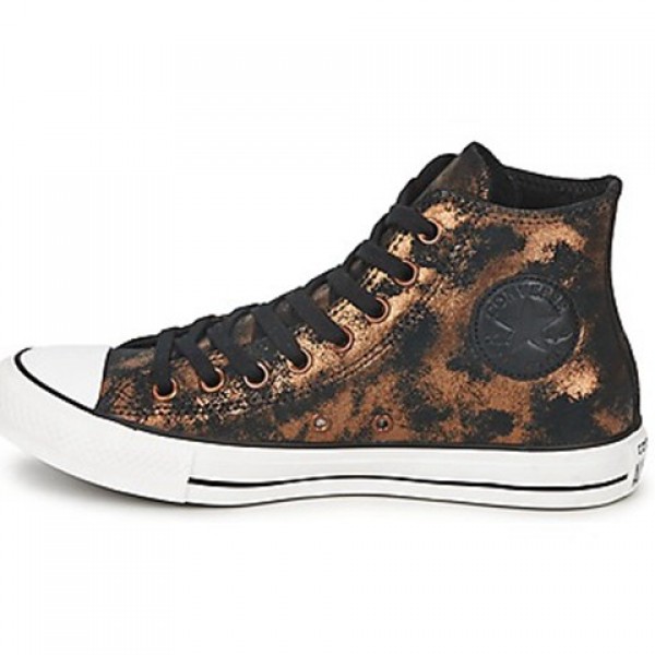 Converse All Star Fashion Leather Hi Rich Gold Jet Black Women's Shoes