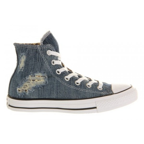 Converse All Star Hi Torn Denim Leopard Unisex Shoes