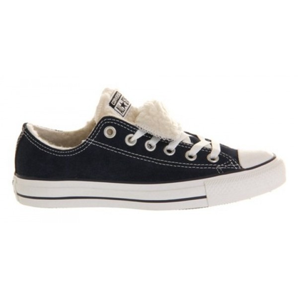 Converse All Star Low Double Tongue Navy Shearling Exclusive Unisex Shoes