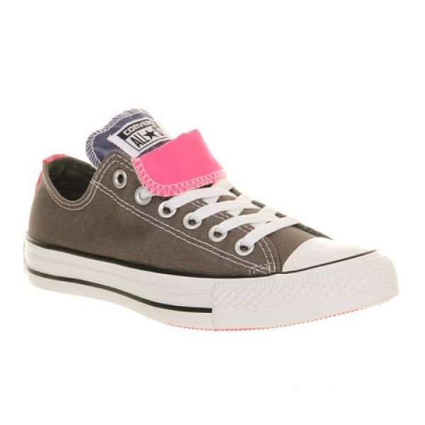 Converse All Star Low Double Tongue Charcoal Bleac...