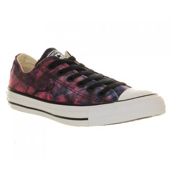 Converse All Star Low Red Radio Blue Tie Dye Unisex Shoes