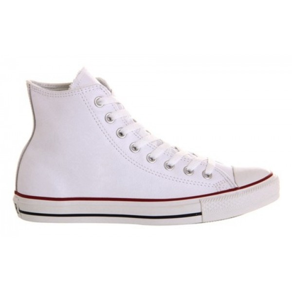 Converse All Star Hi Leather White Leather Unisex Shoes