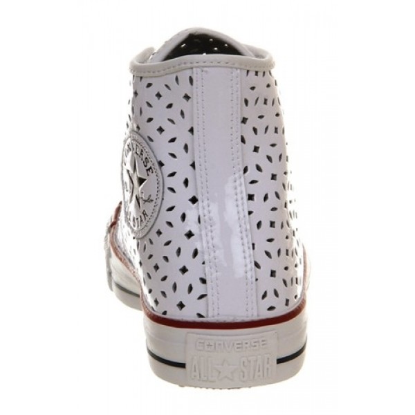 Converse All Star Hi Leather White Garnet Perforated Exclusive Unisex Shoes