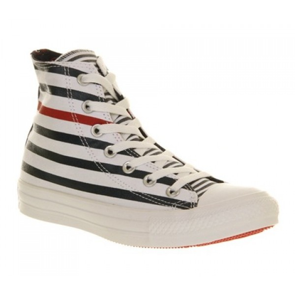Converse All Star Hi White Navy Red Nautical Unise...