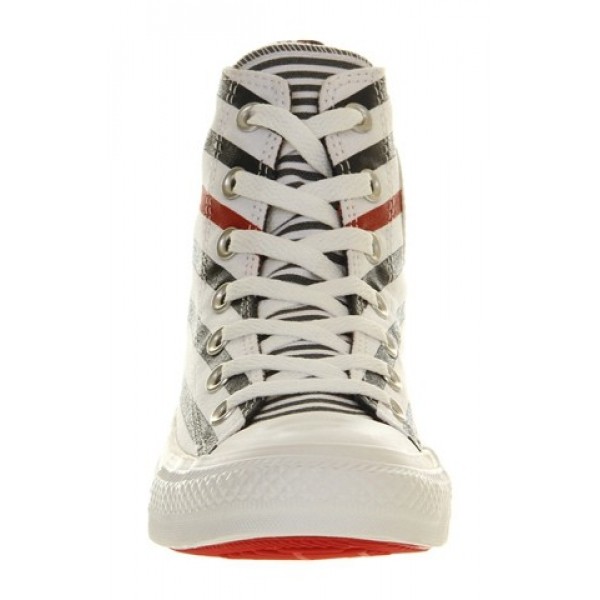 Converse All Star Hi White Navy Red Nautical Unisex Shoes