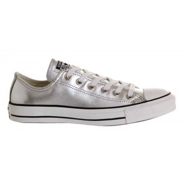 Converse All Star Low Leather Silver Metallic Unisex Shoes