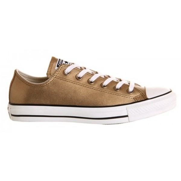 Converse All Star Low Leather Gold Metallic Unisex Shoes