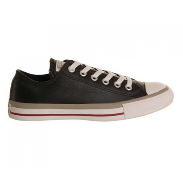 Converse All Star Low Leather Black Grey Garnet Exclusive Unisex Shoes