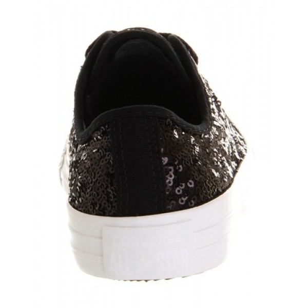 Converse All Star Low Black White Sequin Exclusive Unisex Shoes