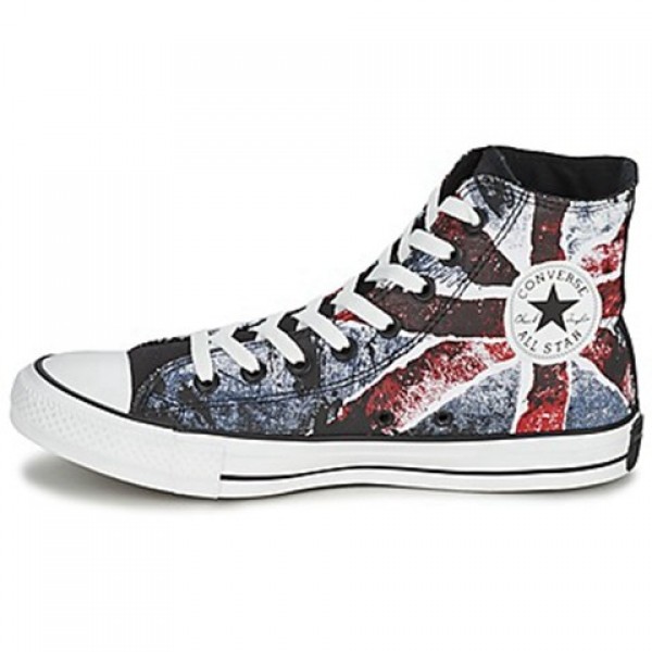 Converse All Star Destroyed UK Flag Hi White Blue Red Men's Shoes