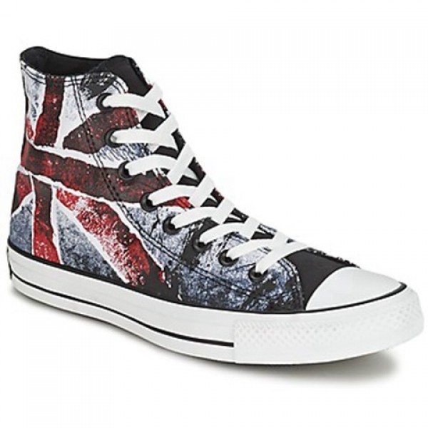 Converse All Star Destroyed UK Flag Hi White Blue Red Men's Shoes