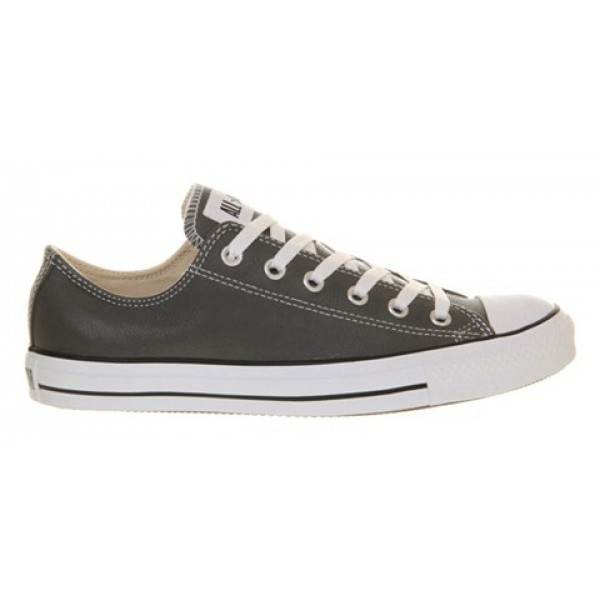 Converse All Star Low Leather Charcoal Leather Women's Shoes