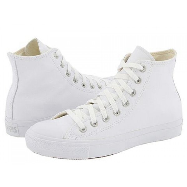 Converse Chuck Taylor All Star Leather Hi White Monochrome Men's Shoes