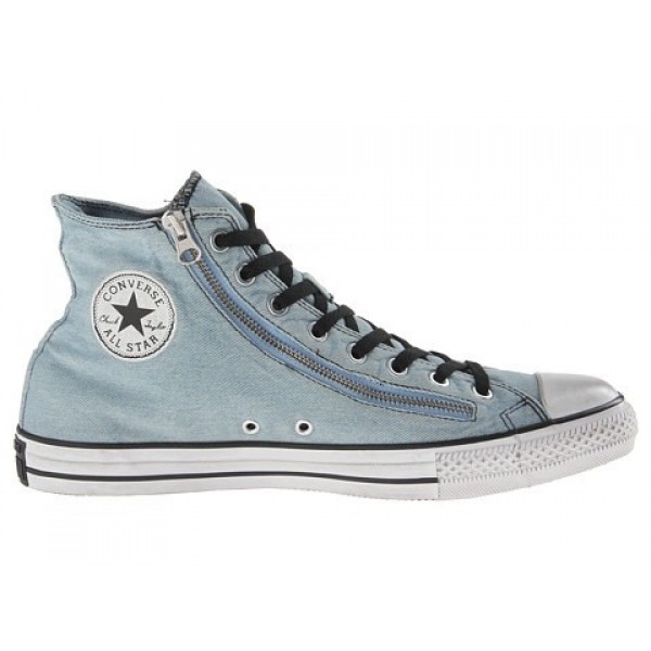 Converse Chuck Taylor All Star Denim Double Zip Hi Light Blue Men's Shoes