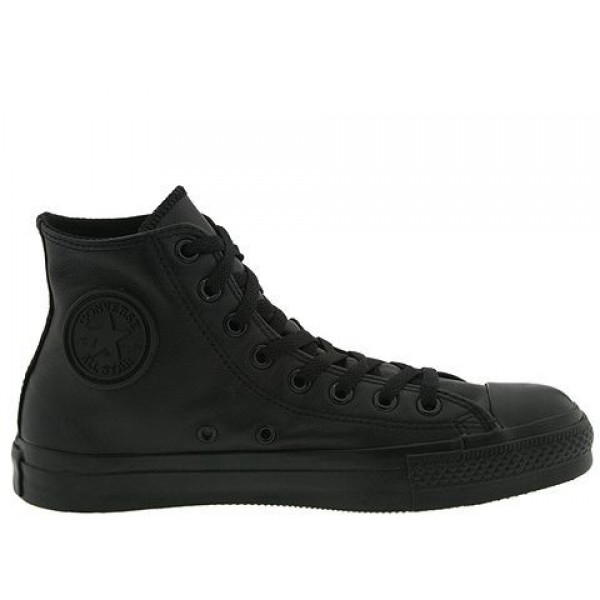 Converse Chuck Taylor All Star Leather Hi Black Monochrome Men's Shoes